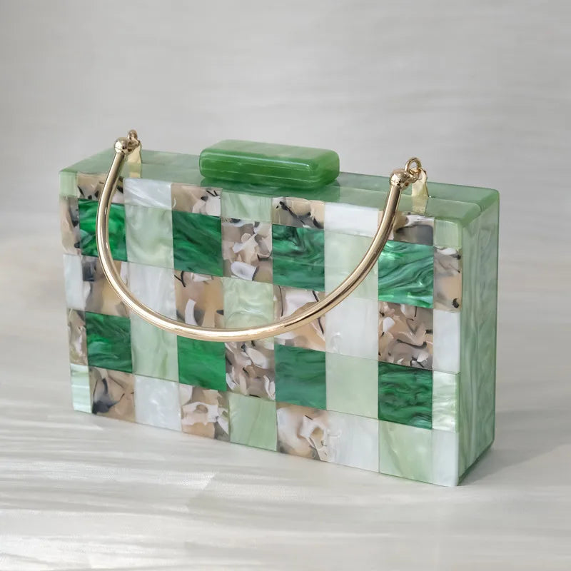 🍒Acrylic luxury handbag trendy handbags for women's fashion accessories boutique bag for  party wear evening bag cute wedding box bag vintage clutch occasion bags WAVE goodbye to boring bags with this SEA Green