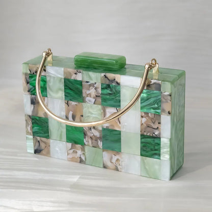 🍒Acrylic luxury handbag trendy handbags for women's fashion accessories boutique bag for  party wear evening bag cute wedding box bag vintage clutch occasion bags WAVE goodbye to boring bags with this SEA Green