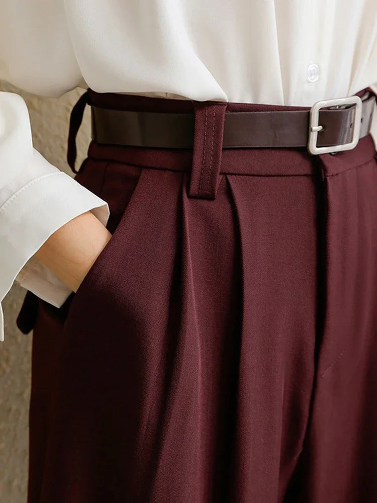 🍒Winter suit pants for Women office elegant high waist trousers wide leg high waist with Pockets smart casual clothing Widely Cool
