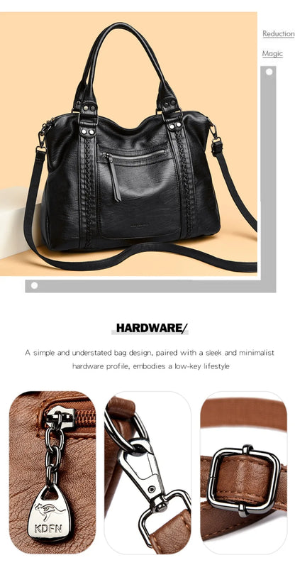 🍒Soft faux leather shoulder crossbody bags for women hot luxury handbag Designer casual tote office work bag Clever Faux Leather