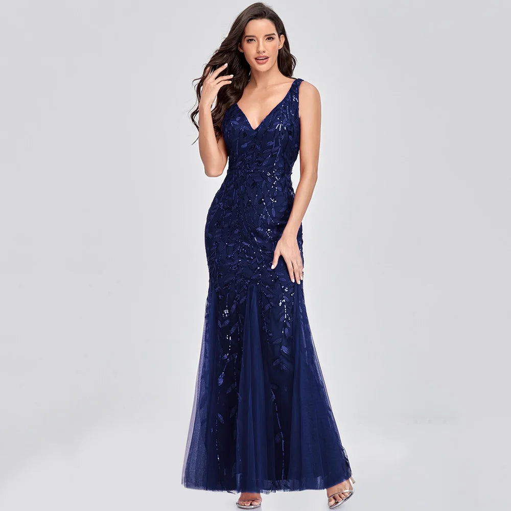 🍒Sequin maxi cocktail dress long bridesmaid prom outfit for special occasion party club bodycon vintage style clothing You'll Fish This Mermaid Out Time &Time