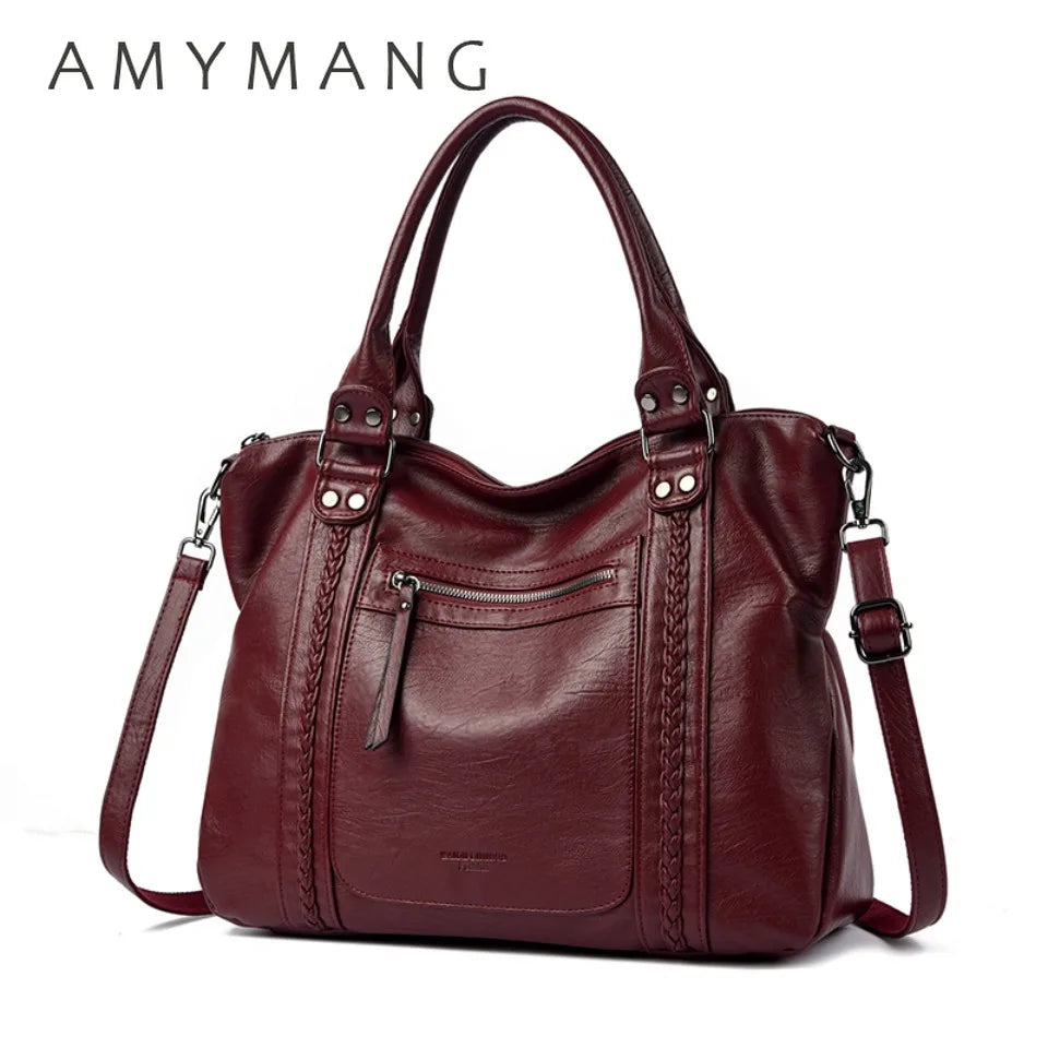 🍒Soft faux leather shoulder crossbody bags for women hot luxury handbag Designer casual tote office work bag Clever Faux Leather
