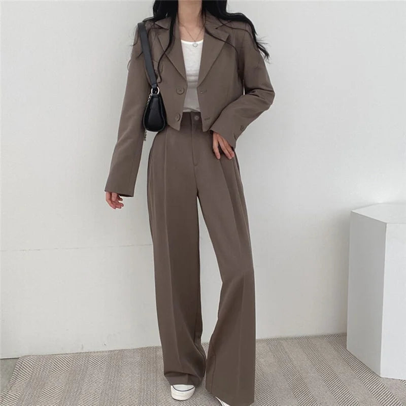 🍒Two piece set outfits office pants suits for women long sleeve jacket and high waisted pants occasion wear smart casual clothing Casualy Smart