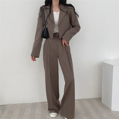 🍒Two piece set outfits office pants suits for women long sleeve jacket and high waisted pants occasion wear smart casual clothing Casualy Smart