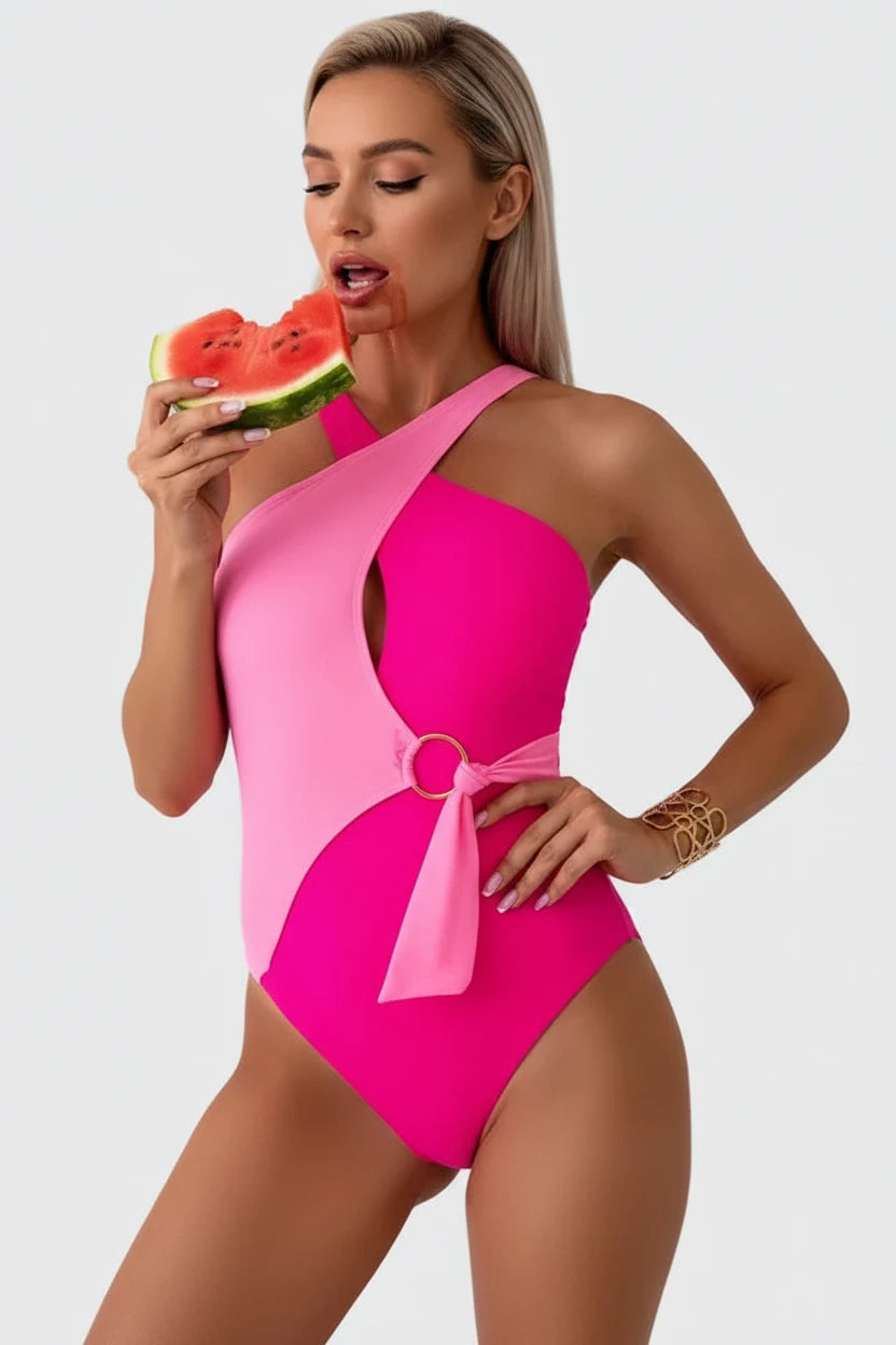 🍒Colour-block one-piece swimsuit casual surfing Suit women colourful swimming costume with chest pads no steel support chic swimwear for ladies Dont Miss This Candy Twiss