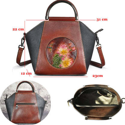 🍒genuine leather designer tote bags for women thick soft real leather luxury designer shopper bags tote purse with zipper grab bag leather silver crossbody bag Shine With Silver style Boast With Browns Back Up With Black