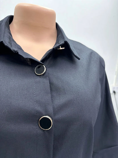 🍒Black two piece set outfit summer women half sleeve button down shirt and wide leg pants suit summer office wear party occasion wear AND drink RUM in this BLACK