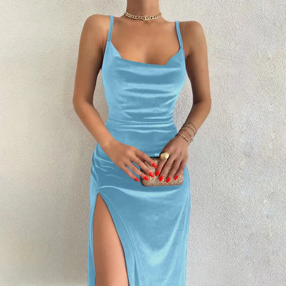 🍒Velvet sleeveless slip maxi dress fashion evening party wear women elegant midaxi female Y2K summer clothing Pile Up  On Your Velvet