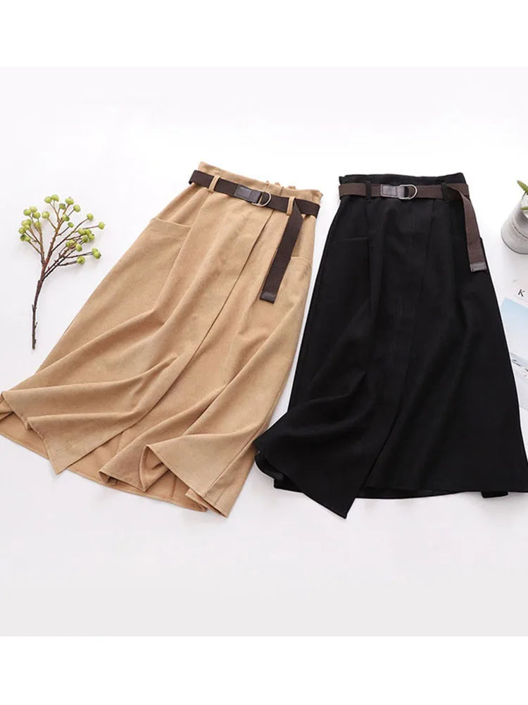 🍒Casual skirts high waisted solid smart casual womens irregular fashion with pockets midi simple elegant a-line Every Day Irregular