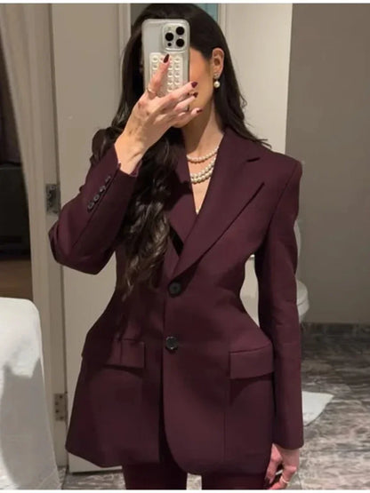 🍒 Women's autumn winter jacket faux wool blazer winter chic clothes slim waist coats office ladies double breasted fashion suits Jacket women occasion clothing Drink A GLASS In An HOUR