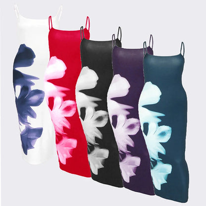 🍒Summer print maxi dresses camisole fashion sleeveless clothes for women backless outfit bodycon maxi smart casual clothing club wear party occasion wear Get on the hot girl SIDE with big FLOWERS