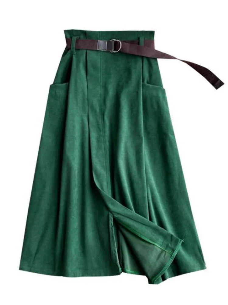 🍒Casual skirts high waisted solid smart casual womens irregular fashion with pockets midi simple elegant a-line Every Day Irregular