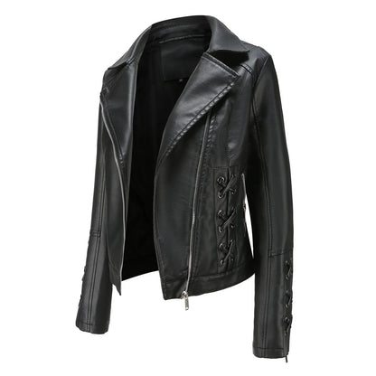 🍒Pu motorcycle jacket womens faux leather coat autumn and Winter fashion long sleeve crop outtrwear for women Get This Moto Speedy