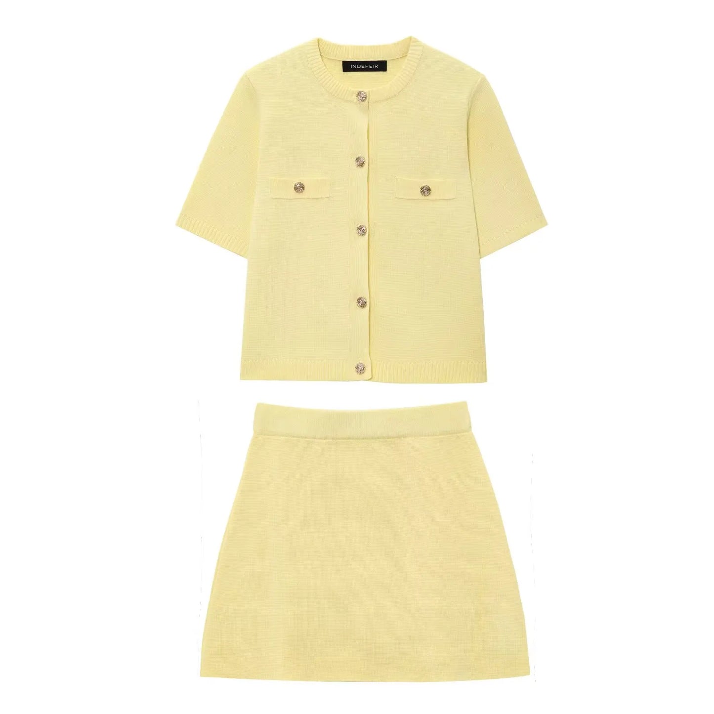 🍒Womens knit skirt set 2 Piece knitted short sleeved top and a-line mini skirt outfits casual summer sets Ice Cream You Scream Every Body Screams Ice Cream