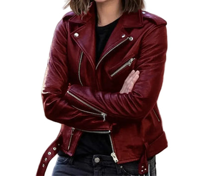🍒Faux leather moto Jackets spring autumn fashion zip up outerwear smart casual biker jacket plus size outdoor clothes Get On The Moto Bike
