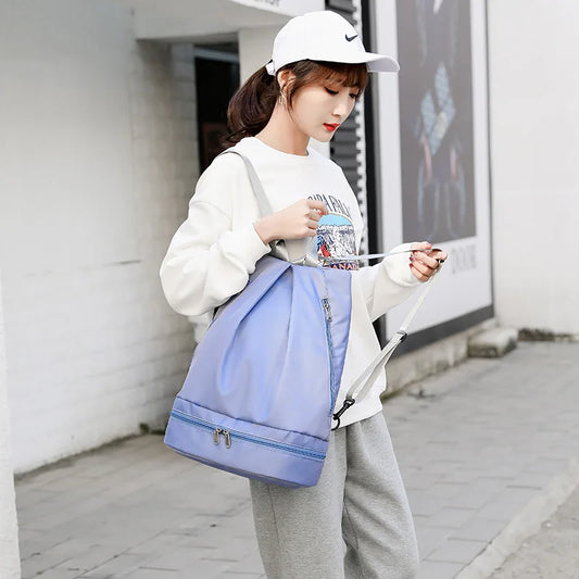 🍒Wet dry separation fitness gym bags waterproof swimming bag women travel yoga sports bag mens basketball soccer pouch backpack