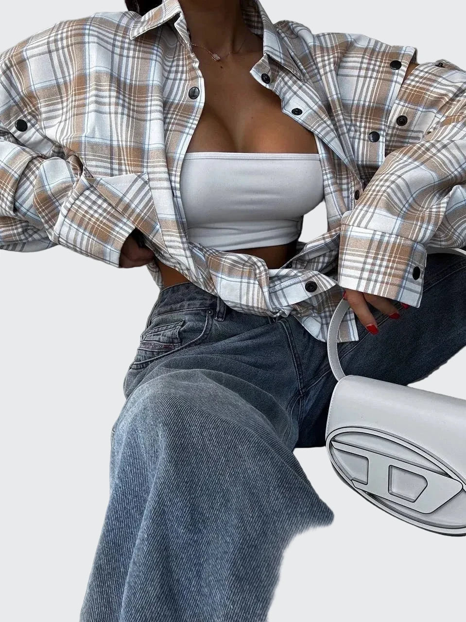 🍒Women's spring shirt Jacket checkered short-sleeved pocket retro luxurious chic trendy minimalist fashion check blouse designer comfy style clothing Dont Be Stale Mate Get This Checkers