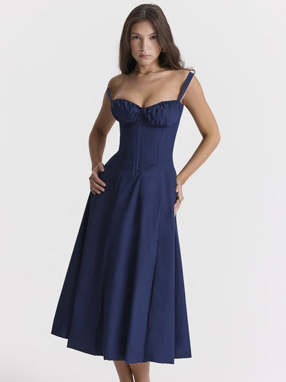 🍒Floral printed summer dress balconette elegant solid sleeveless slip for women dress fitted waist with flared skirt a-line outfit Bask In A Foral Balcon(y)-nett