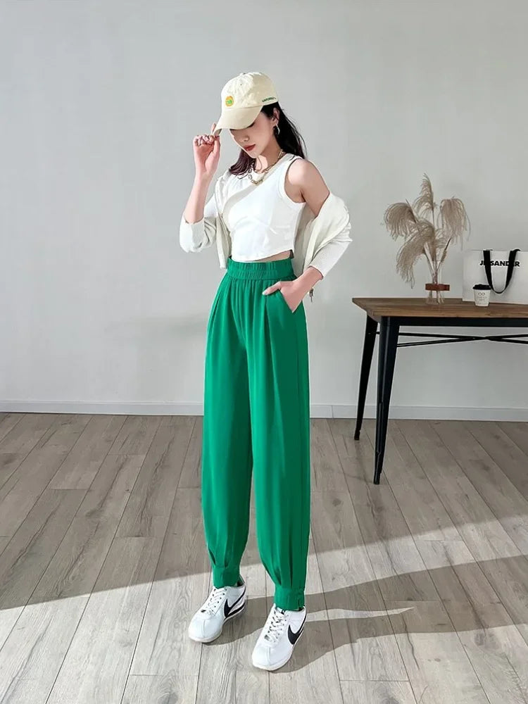 🍒Pencil trousers women harem pants high quality trendy clothes chic and elegant original G 90s smart casual fashion Write This Pencil On Your List