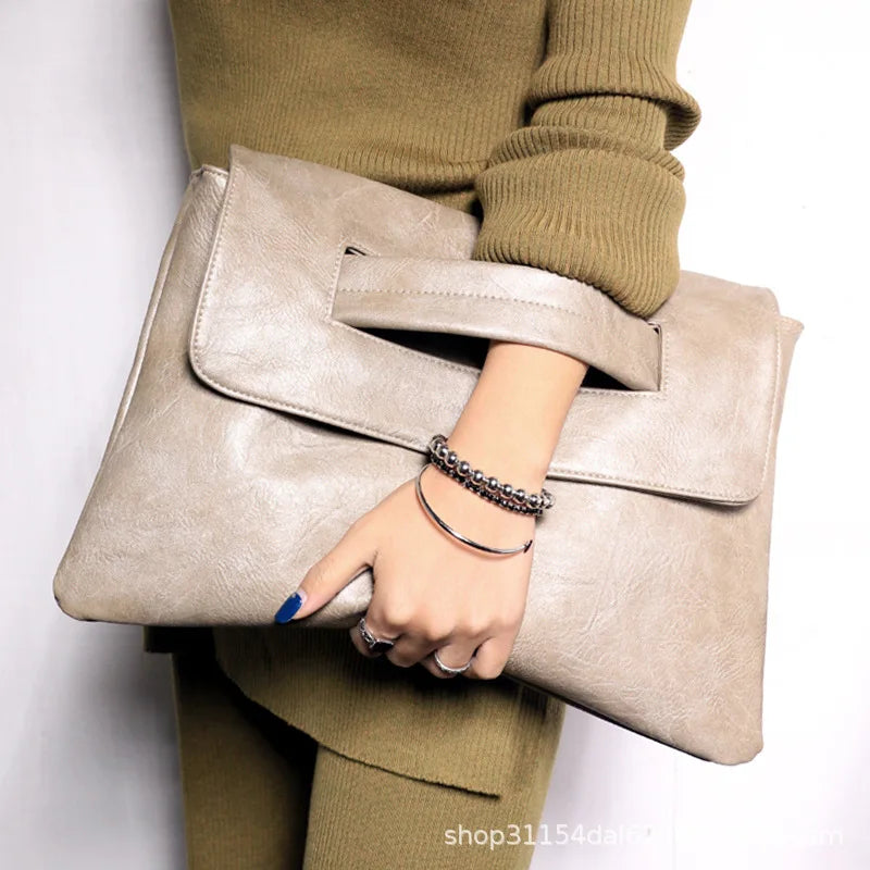 🍒Pu Leather evening bag luxury vintage shoulder crossbody bags party envelope clutch purse retro handbags large capacity fashion simple office ladies euro-america style smart casual accessory Dont Be A CROSSBODY CLUTCH this Quick