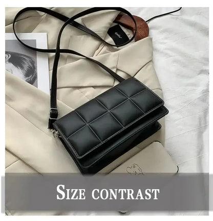 🍒Solid colour shoulder bag crossbody handbags female cushioned designer pu leather bags for smart casual accessory for women Chocolate Bag