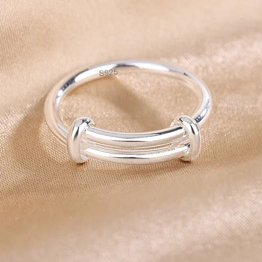 🍒925 Sterling silver rings for women geometric fine jewellery finger adjustable rings Interware cubic zirconia accessorize trendy jewellery for women birthday gifts