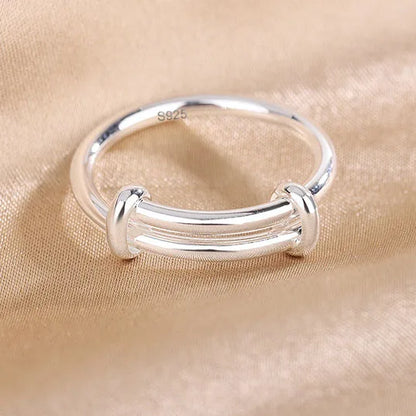 🍒925 Sterling silver rings for women geometric fine jewellery finger adjustable rings Interware cubic zirconia accessorize trendy jewellery for women birthday gifts