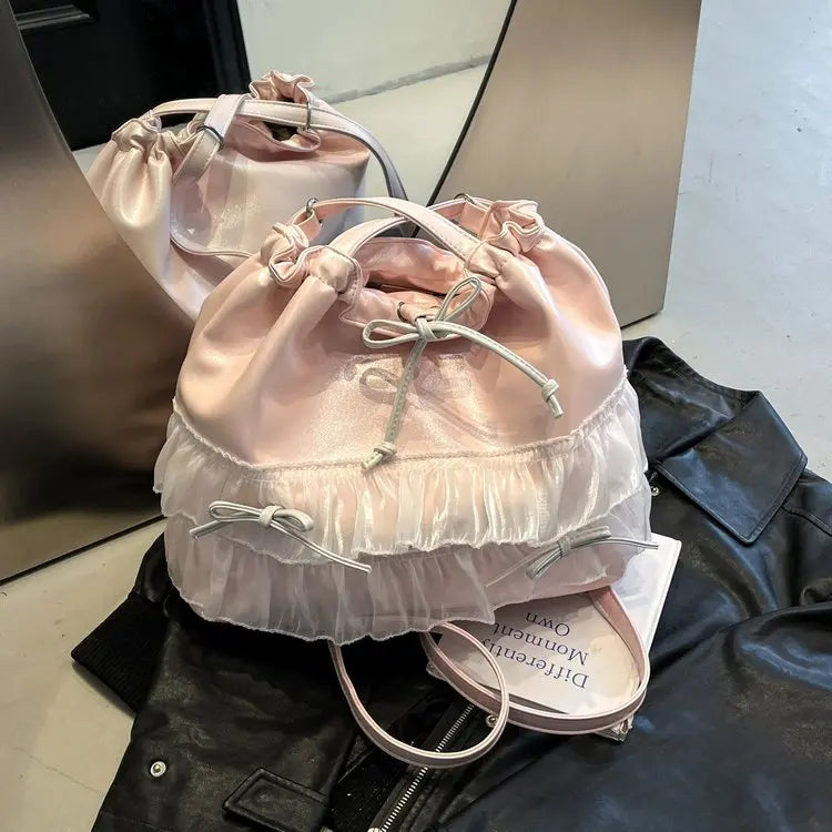 🍒Large capacity shoulder bag with bows versatile sweet girl fashion tote bag for women ballet style crossbody bag bow casual accessories