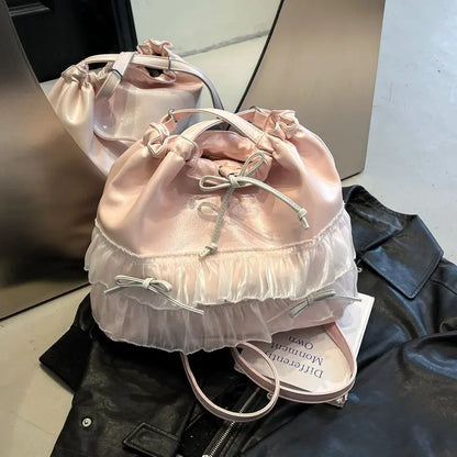 🍒Large capacity shoulder bag with bows versatile sweet girl fashion tote bag for women ballet style crossbody bag bow casual accessories