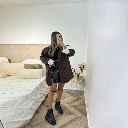 🍒Loose Jacket for women gray Asymmetric blazer with lapels long sleeve split Jackets female designer style clothing fashion chic outwear    Always Be In Line For An Asymmetric