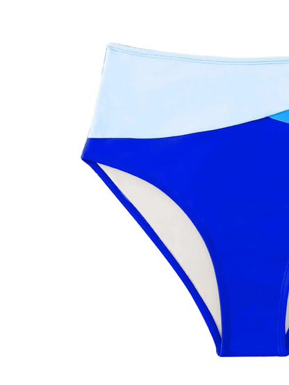 🍒Patchwork two piece swimsuit for women high waist bikini v-neck adjustable suspender type spaghetti strap backless swim set summer beach Vacation Swimwear  Drink Fruities In Your Fruity