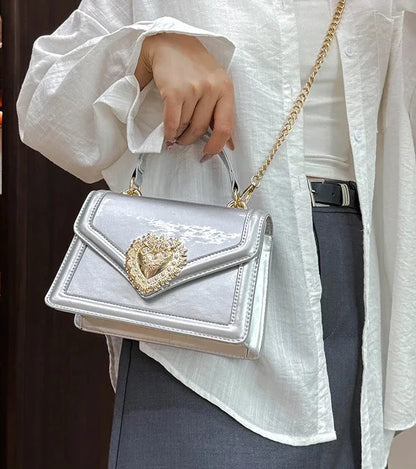 🍒Light luxury handbag for women trendy versatile buckle flap shoulder bag female smart casual chain crossbody Trianglie Trendy