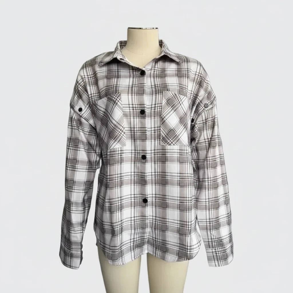 🍒Women's spring shirt Jacket checkered short-sleeved pocket retro luxurious chic trendy minimalist fashion check blouse designer comfy style clothing Dont Be Stale Mate Get This Checkers