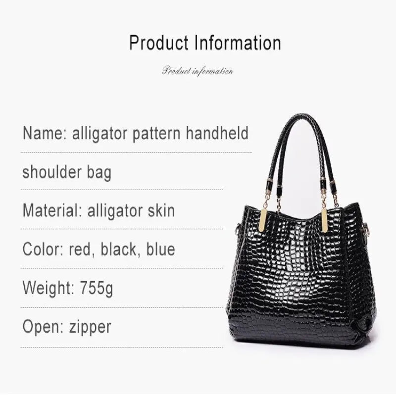 🍒Faux crocodile leather bag designer for women handbags womens summer bag top handle  bags ladies casual tote Dial Up On Croc