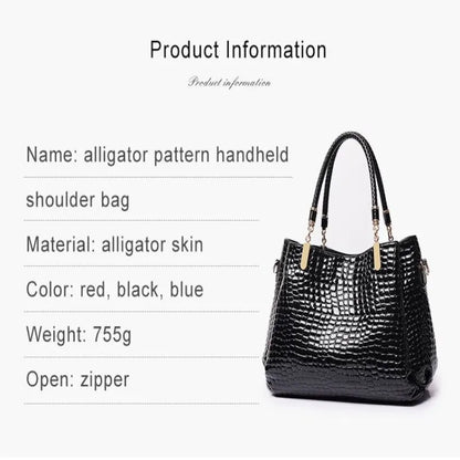🍒Faux crocodile leather bag designer for women handbags womens summer bag top handle  bags ladies casual tote Dial Up On Croc