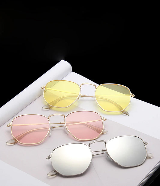🍒Sunglasses mirror lens retro sun glasses luxury sunglasses vintage female black shades uv400 protection AC square frame glasses for women luxury vintage sun shades Colour Your Summer