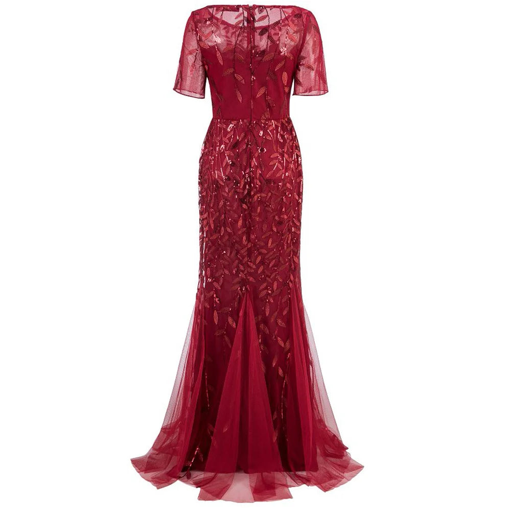🍒Sequin maxi cocktail dress long bridesmaid prom outfit for special occasion party club bodycon vintage style clothing You'll Fish This Mermaid Out Time &Time