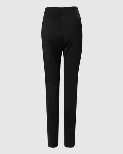 🍒Women's pants high waist trousers button waist trousers for office elegant solid colour leggings skinny pencil pants  business casual women fashionable Waist Wowers