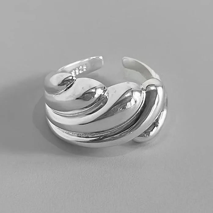 🍒925 Sterling silver rings for women geometric fine jewellery finger adjustable rings Interware cubic zirconia accessorize trendy jewellery for women birthday gifts