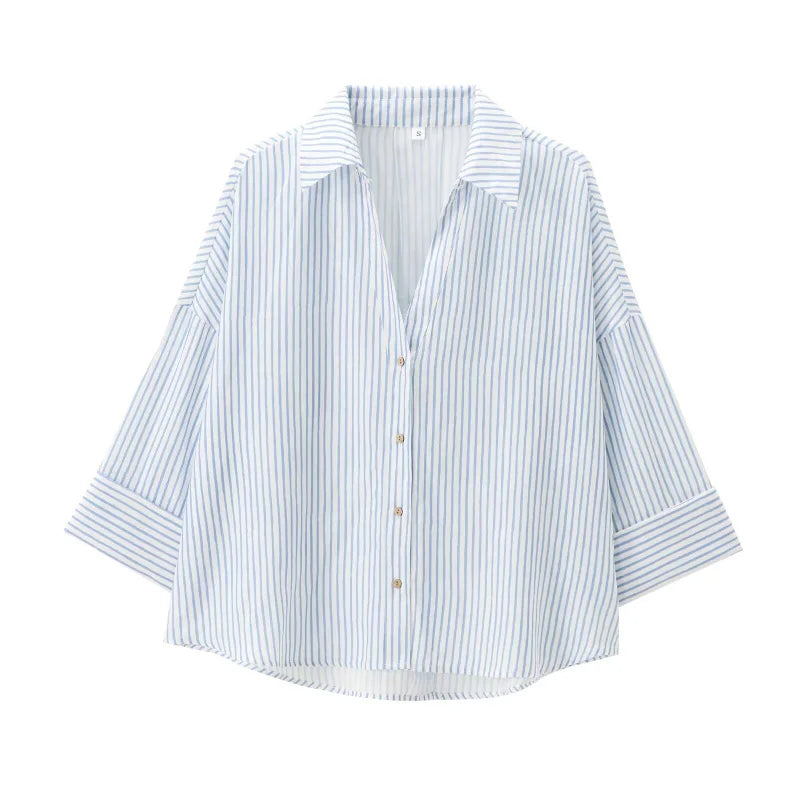 🍒Summer three quater sleeve shirt three quarter sleeve women's refreshing blend loose blouse tops simple casual shirt Y2K fashion Relax In Relaxed Classics