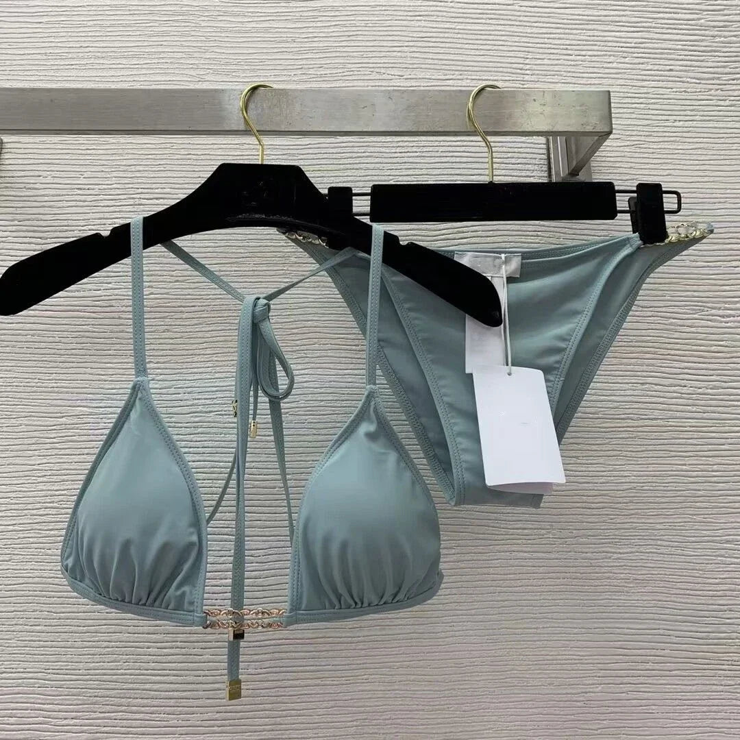 🍒Women's fashion bathing suits with cross back with in built bra one-piece swimsuit solid beachwear Sea Sure Swim Suits