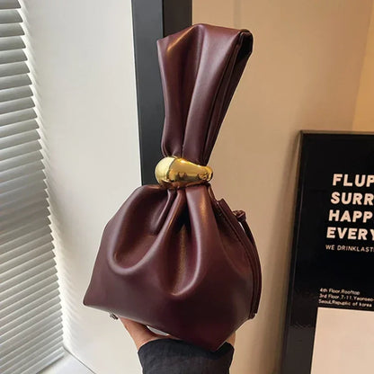 🍒Soft clutch bag luxury designer women's Mini Bucket Pouch temperament side zipper party evening bags Get This SWEET WRAPPERed