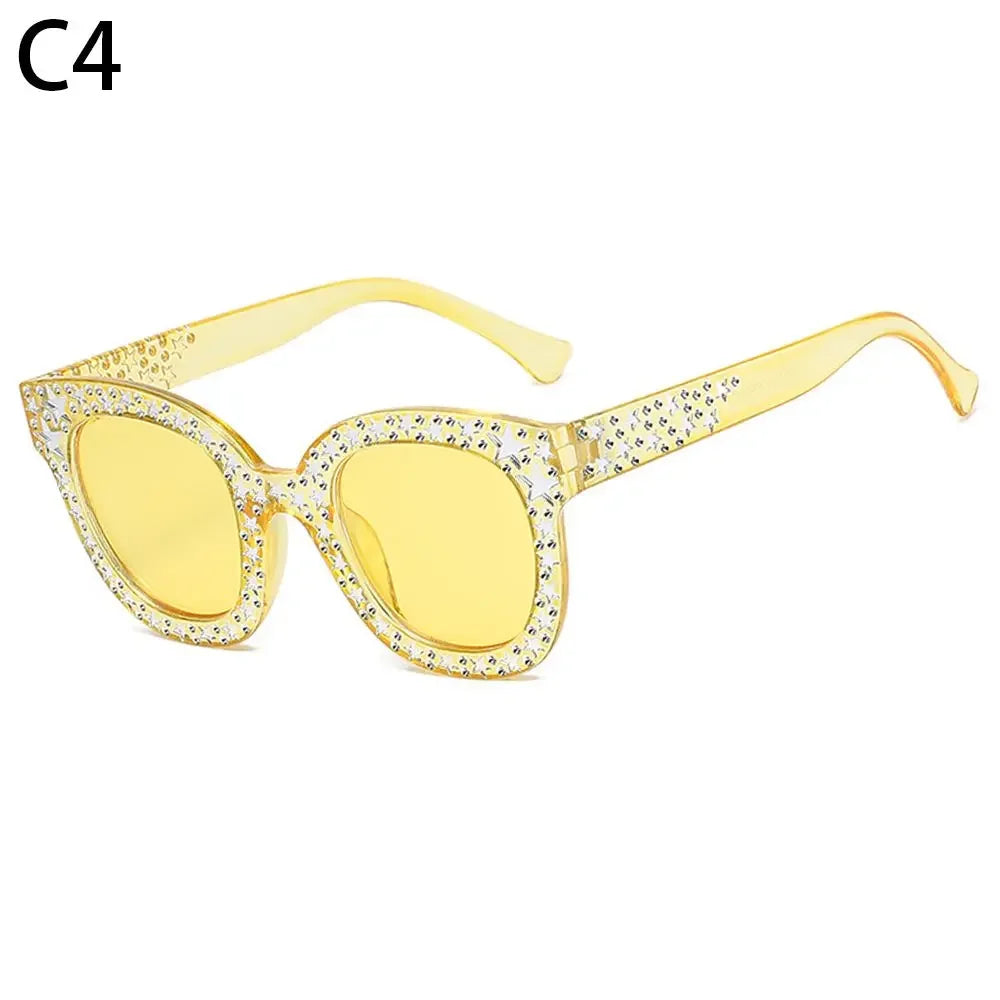 🍒Diamond polygon bling square shape sunnies for women vintage rhinestone womens Y2K eyewear summer sunglasses holiday shades Cool Crystals