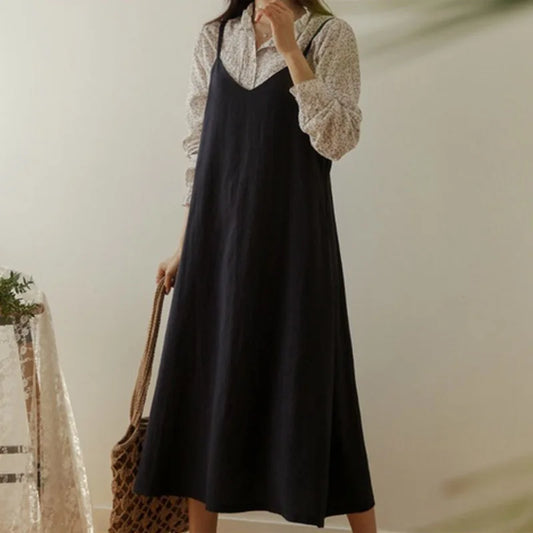 🍒Elegant Loose dresses for women sleeveless fashion clothes  for summer outfits with spaghetti straps cotton rich clothing Cash Ceeper Casuals