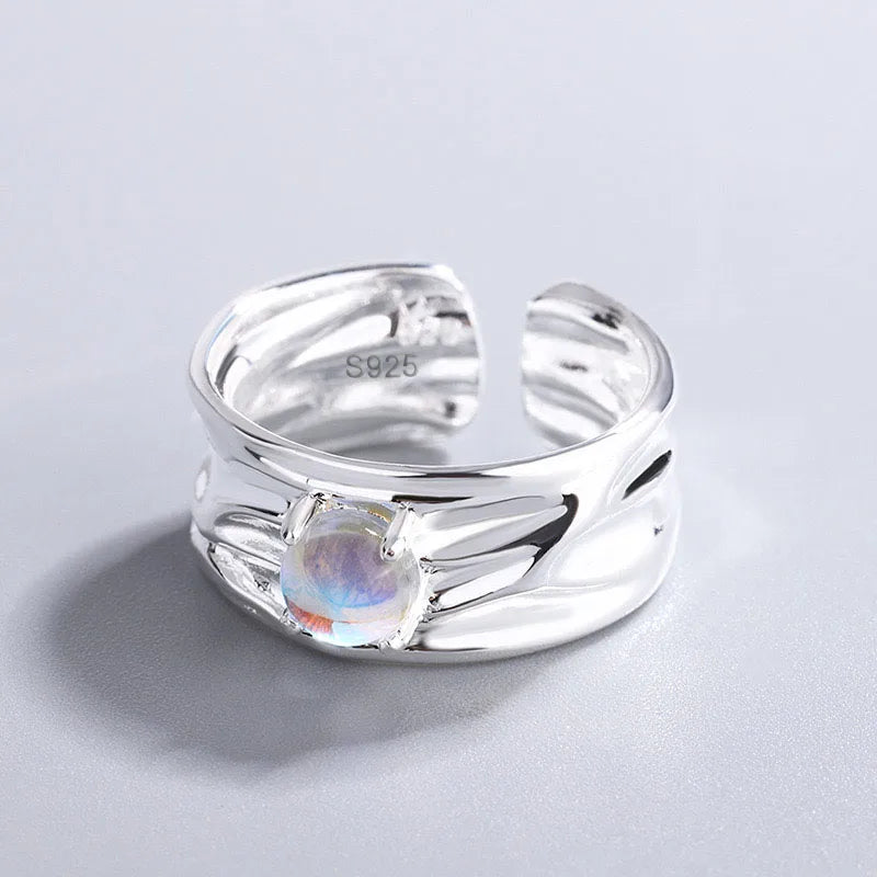 🍒925 Sterling silver rings for women geometric fine jewellery finger adjustable rings Interware cubic zirconia accessorize trendy jewellery for women birthday gifts