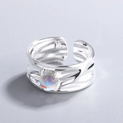 🍒925 Sterling silver rings for women geometric fine jewellery finger adjustable rings Interware cubic zirconia accessorize trendy jewellery for women birthday gifts