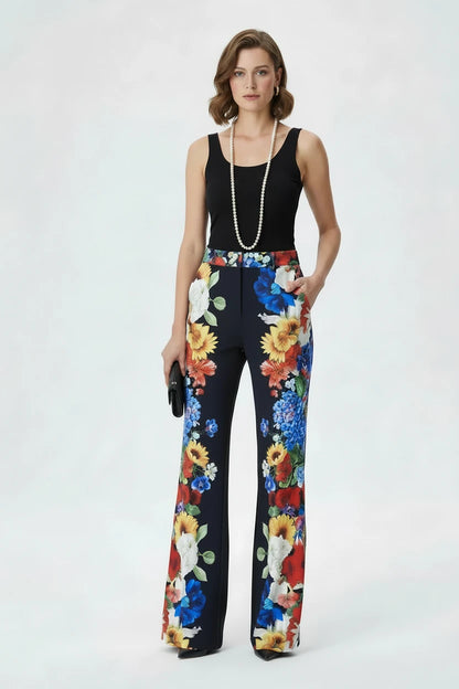 🍒Printed two piece pant set for women lapel long sleeves jacket  blazer and high waist wide leg trouser set floral fashion occasion wear party wear  keep aSIDE of FLORAL and SUITs