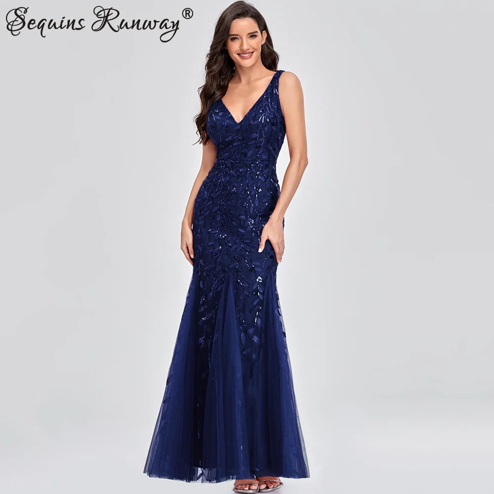 🍒Sequin maxi cocktail dress long bridesmaid prom outfit for special occasion party club bodycon vintage style clothing You'll Fish This Mermaid Out Time &Time