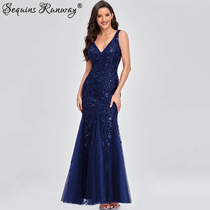 🍒Sequin maxi cocktail dress long bridesmaid prom outfit for special occasion party club bodycon vintage style clothing You'll Fish This Mermaid Out Time &Time