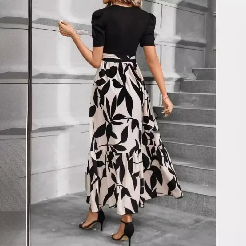🍒Women's dresses spring and summer floral fashion Printed outfits elegant holiday wear smart casual clothes